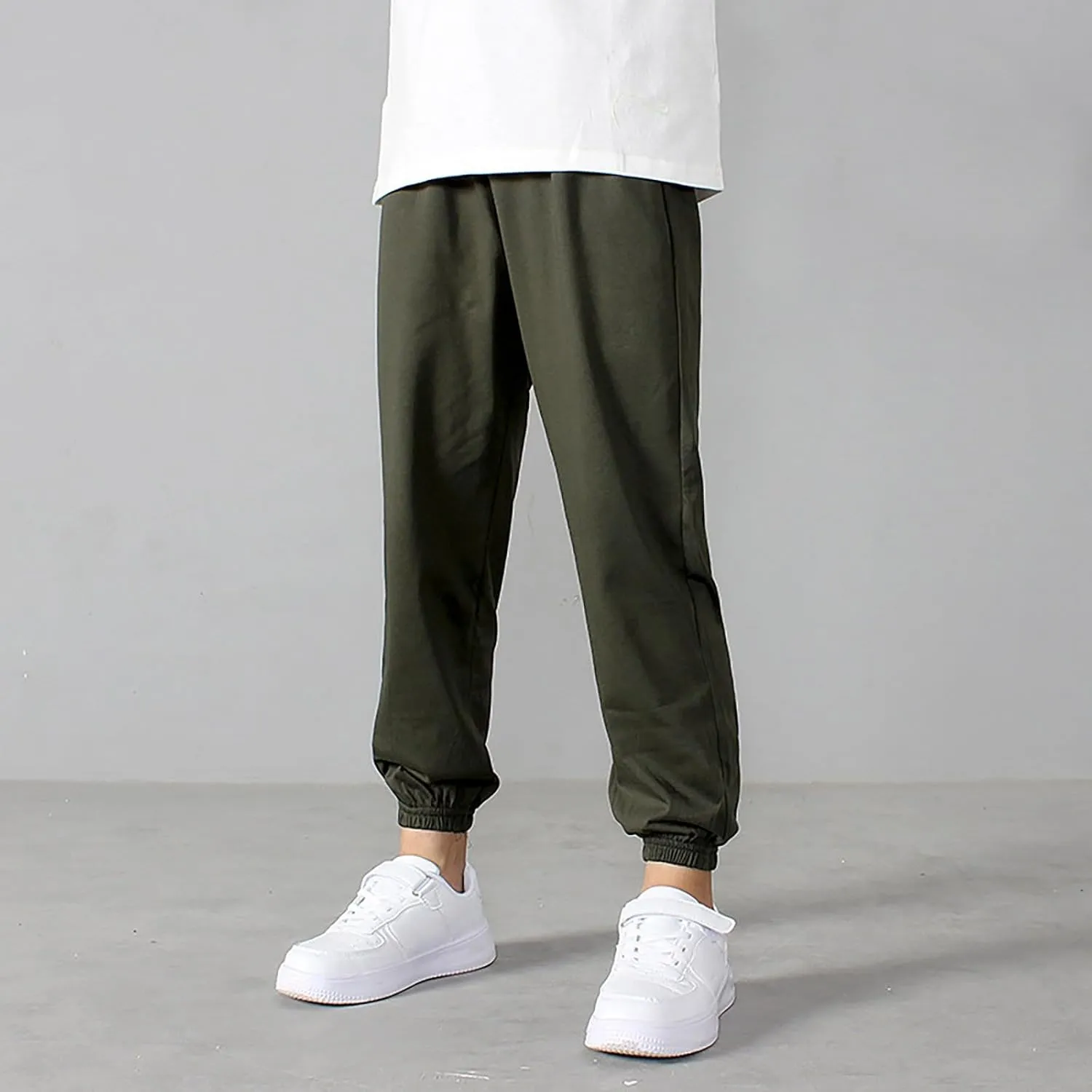 Toddler Girls Boys Aesthetic Sweatpants Elastic Waist Breathable Comfy Kids Causal Loose Joggers Solid Color