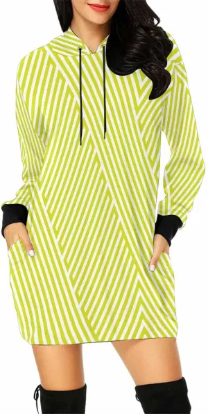 Tunic Dresses For Women Diagonal Ikat Stripes Long Sleeve Dress For Women Lightweight Hoodie Dress Fall Sweatshirts For Women