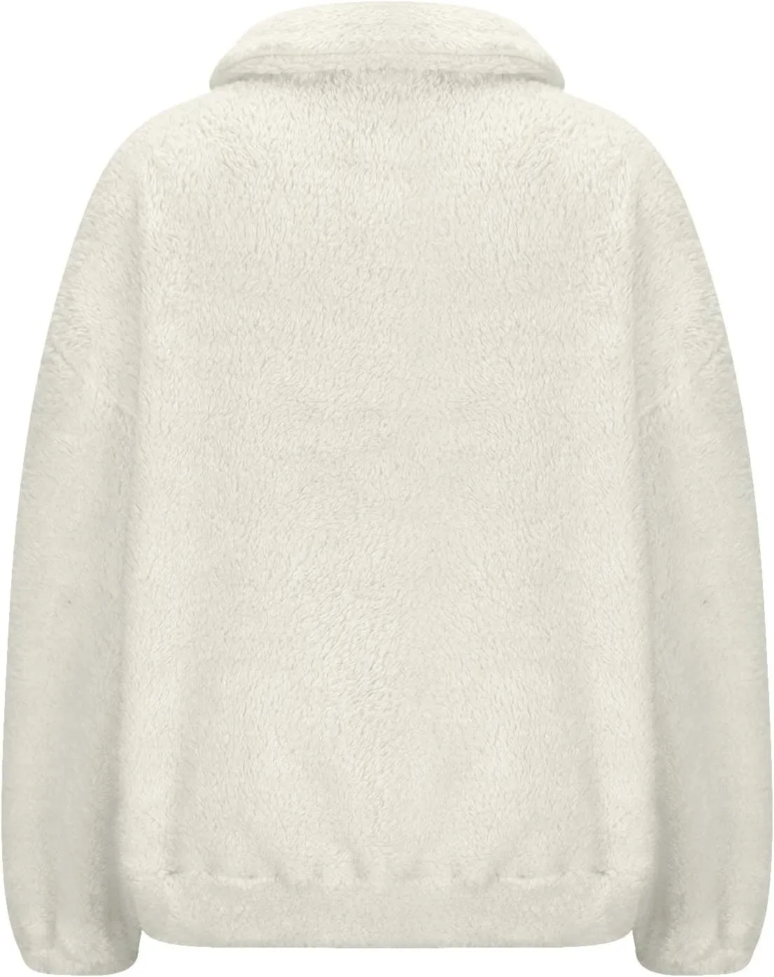 Uillui Womens Half Zip Sherpa Oversized Pullover Fuzzy Fleece Sweatshirt Jacket Fluffy Sweater Lapel Outerwear with Pockets