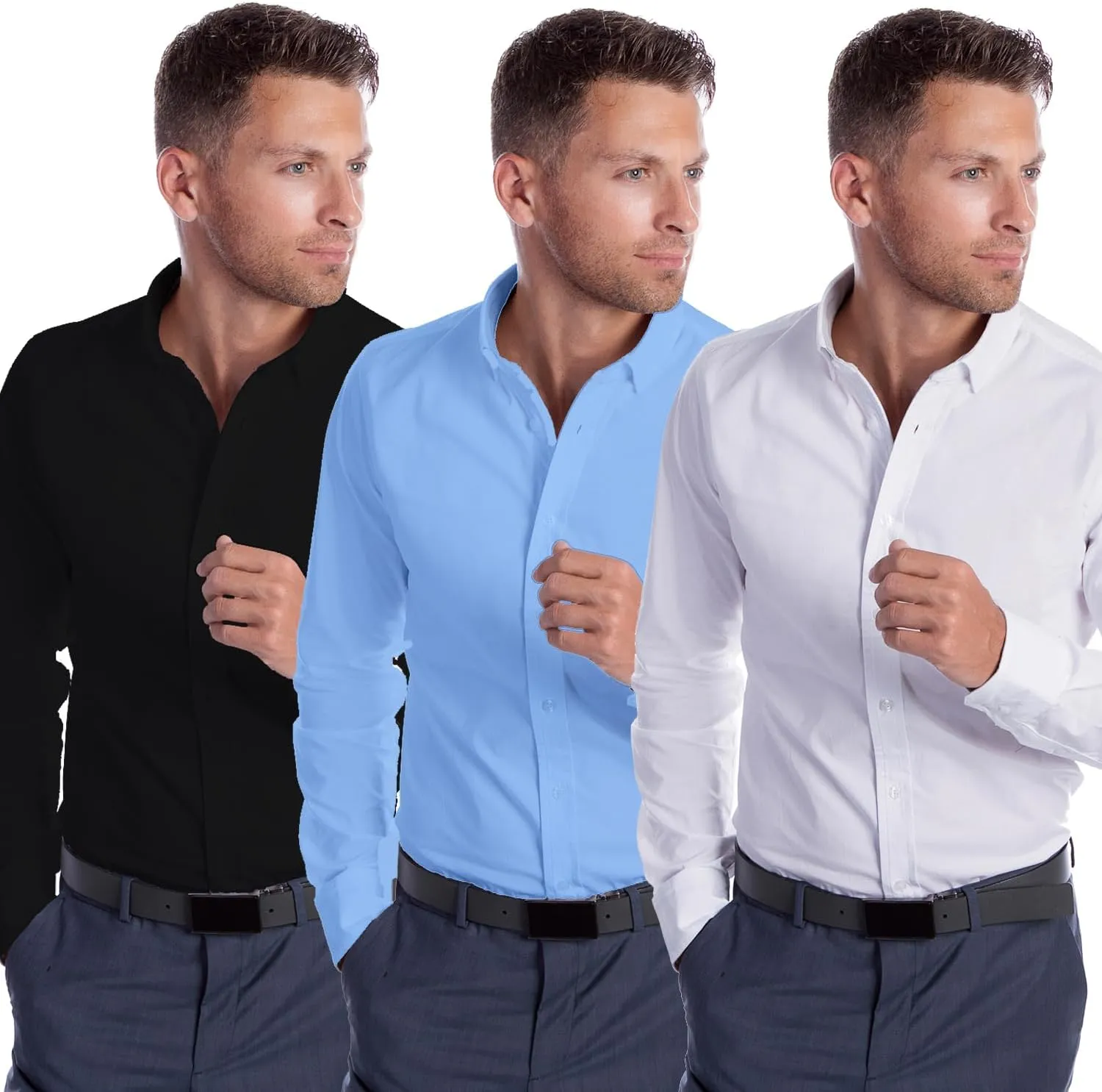 Ultimate Dress Shirts for Men | Meant to be Worn Without a Tie - Mens Dress Shirts | Slim or Regular | XS - 3XL
