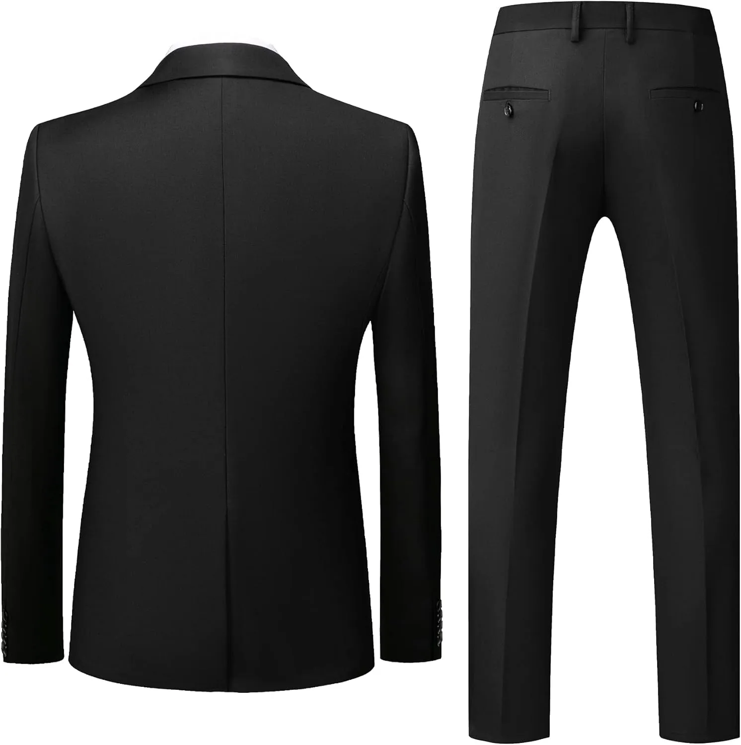 UNINUKOO Mens Suit Slim Fit 1 Button 2 Piece Wedding Party Holiday Solid Color Tux Suits for Men