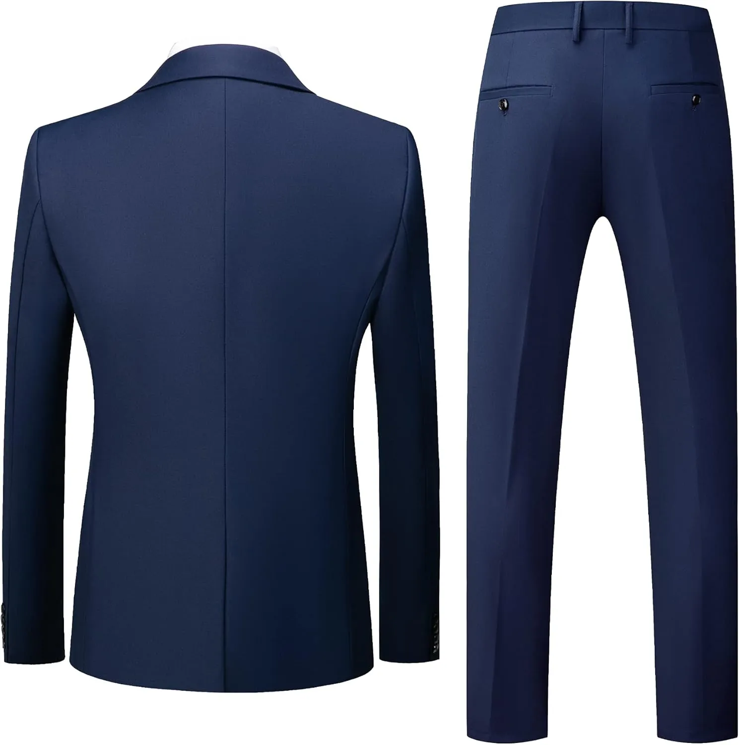 UNINUKOO Mens Suit Slim Fit 1 Button 2 Piece Wedding Party Holiday Solid Color Tux Suits for Men