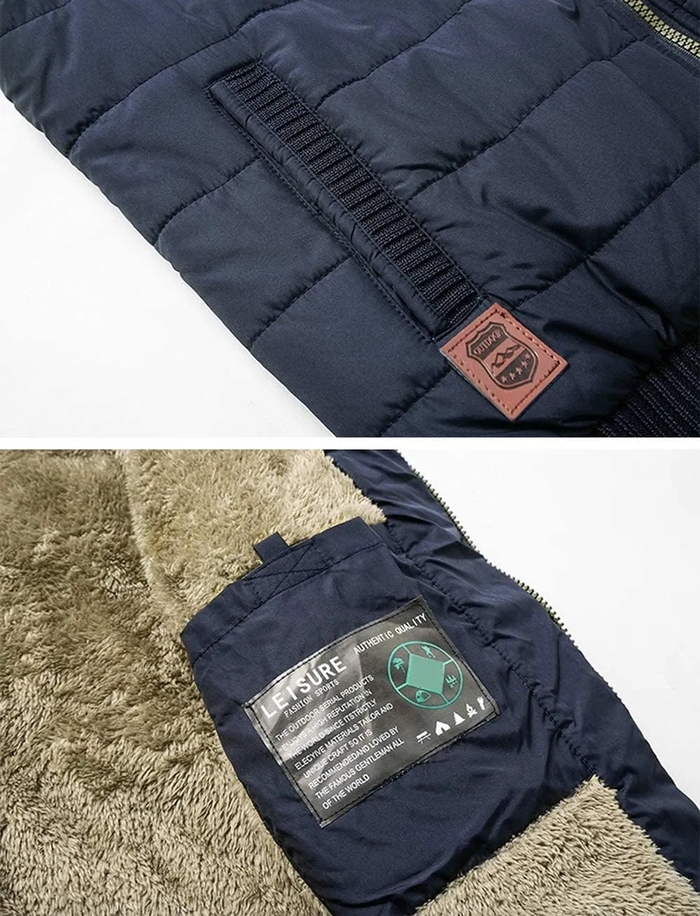 Vcansion Men's Outdoor Stand Collar Fleece Jacket Vest Casual Padded Vest Coats