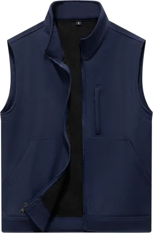VtuAOL Men's Lightweight Softshell Vest Outdoor Quilted Vest Sleeveless Jacket for Travel Hiking Golf