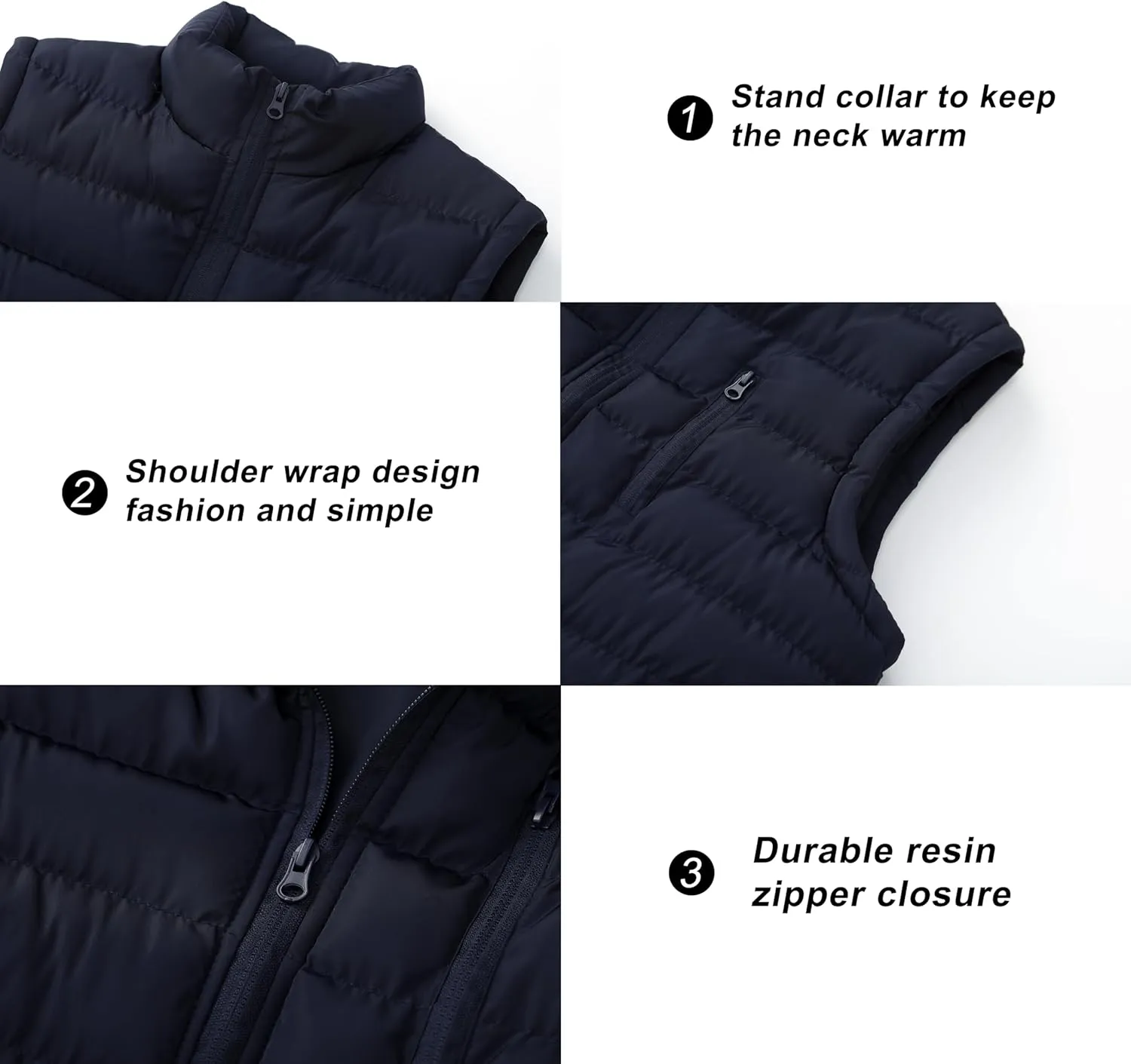 VtuAOL Men's Puffer Vest Outdoor Hooded Padded Vest Softshell Outerwear Vest for Travel Hiking
