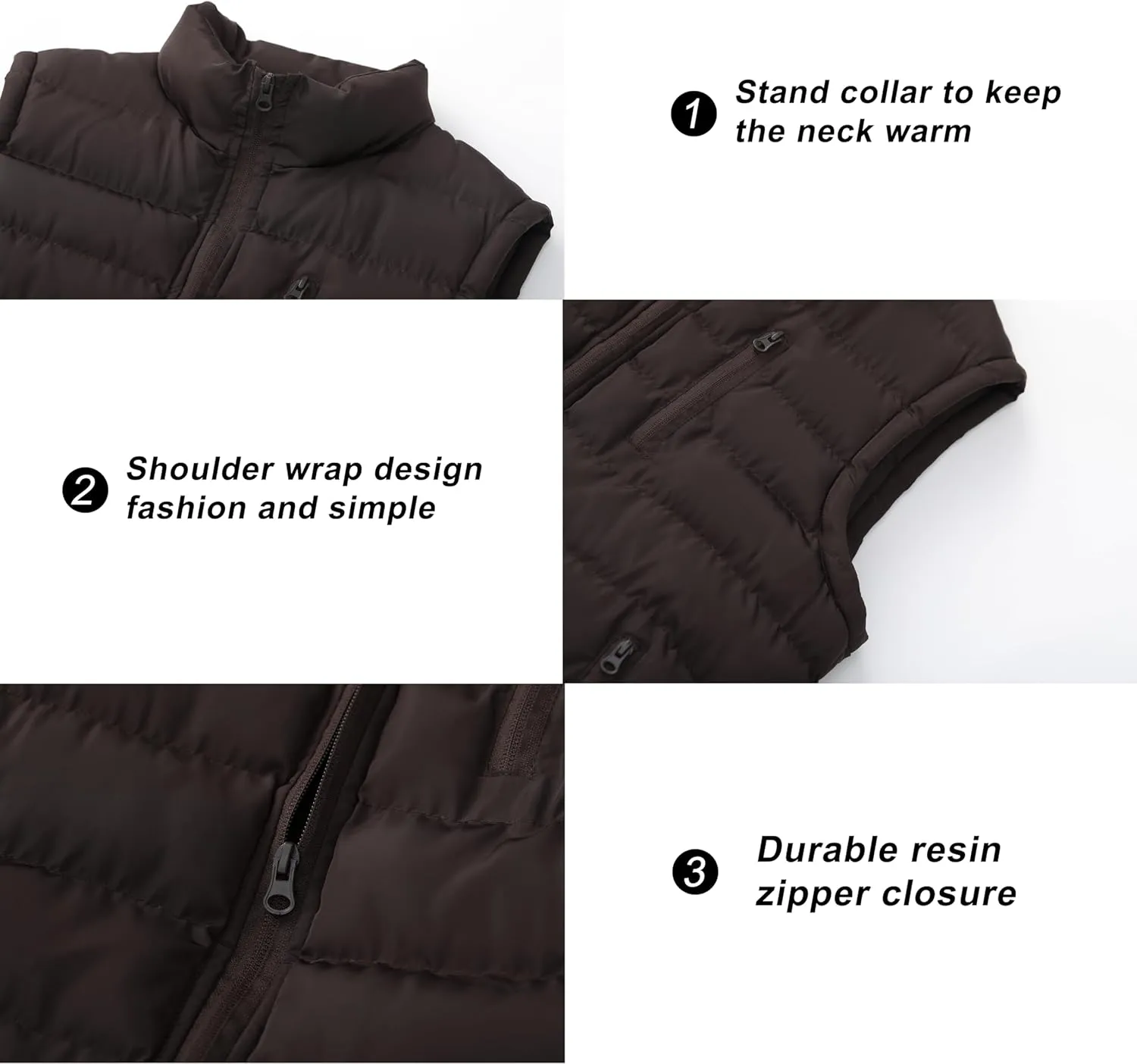 VtuAOL Men's Puffer Vest Outdoor Hooded Padded Vest Softshell Outerwear Vest for Travel Hiking