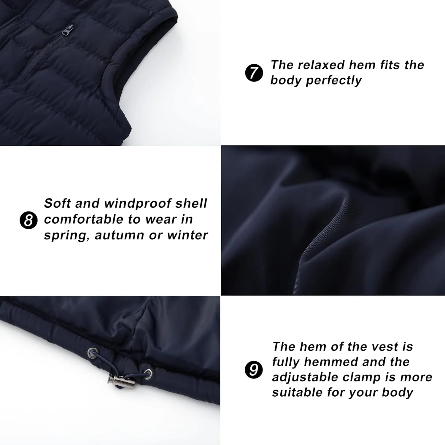 VtuAOL Men's Puffer Vest Outdoor Hooded Padded Vest Softshell Outerwear Vest for Travel Hiking