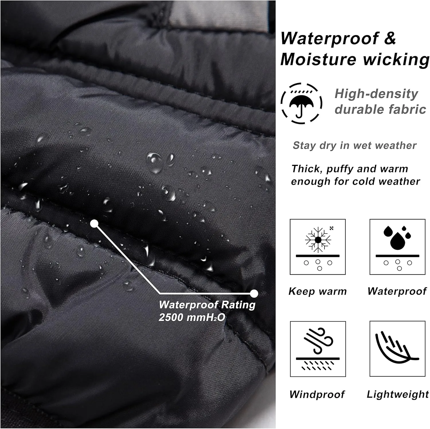 VtuAOL Men's Puffer Vest Outdoor Hooded Padded Vest Softshell Outerwear Vest for Travel Hiking