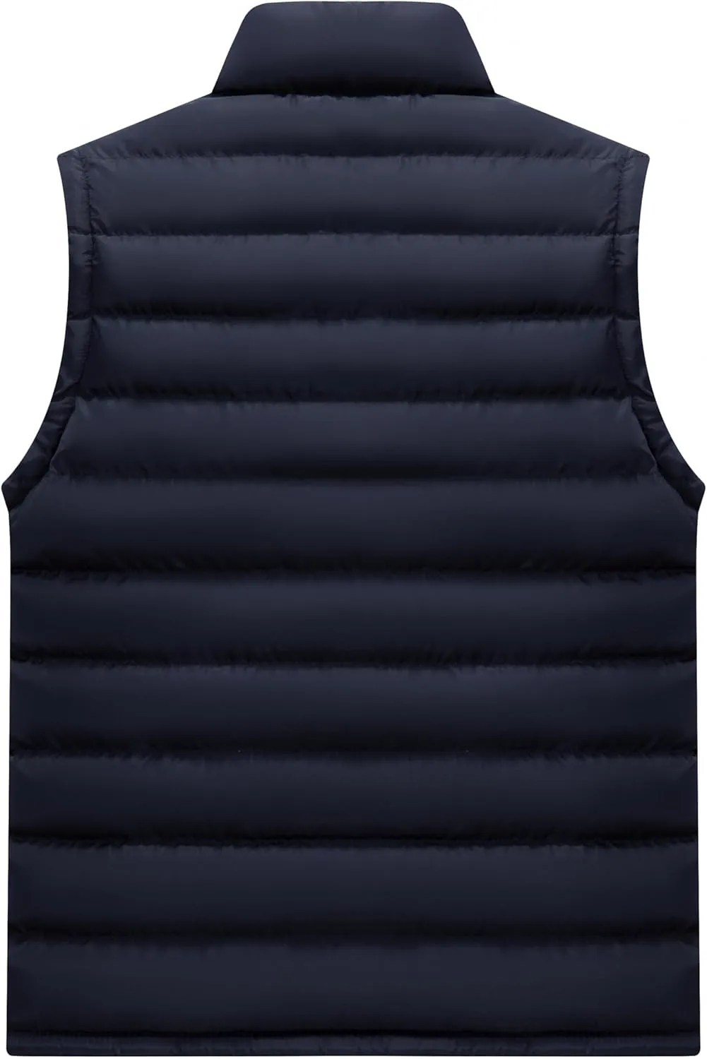 VtuAOL Men's Puffer Vest Outdoor Hooded Padded Vest Softshell Outerwear Vest for Travel Hiking