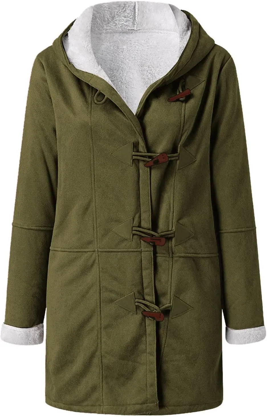 Winter Jackets for Women Warm Sherpa Fleece Lined Distressed Jackets Hooded Parka Faux Suede Pea Coat Outerwear