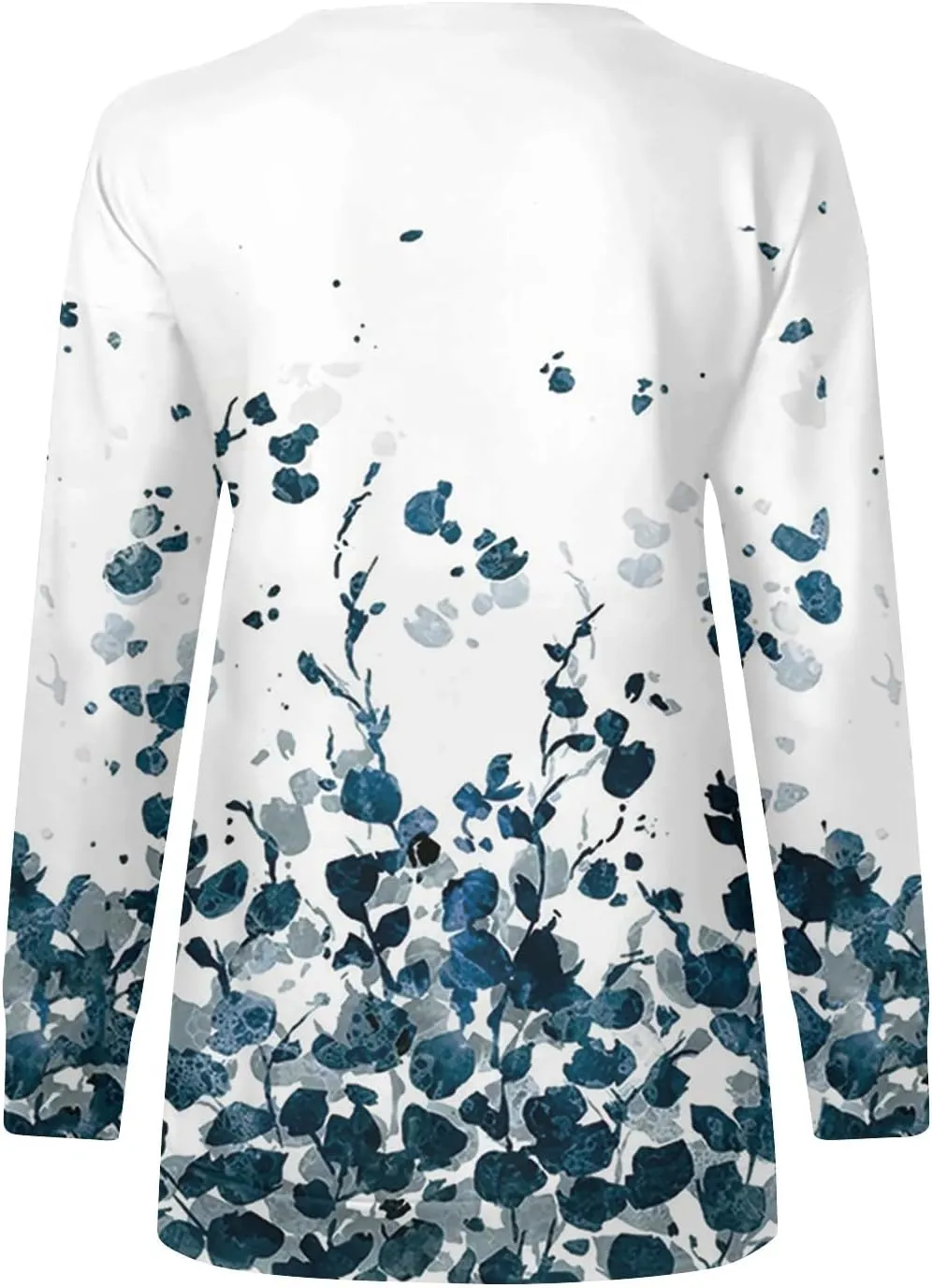 Women Floral Print Crew Neck Half Zip Long Sleeve Sweatshirt 2024 Casual Long Sleeve Tops Loose Fall Clothes