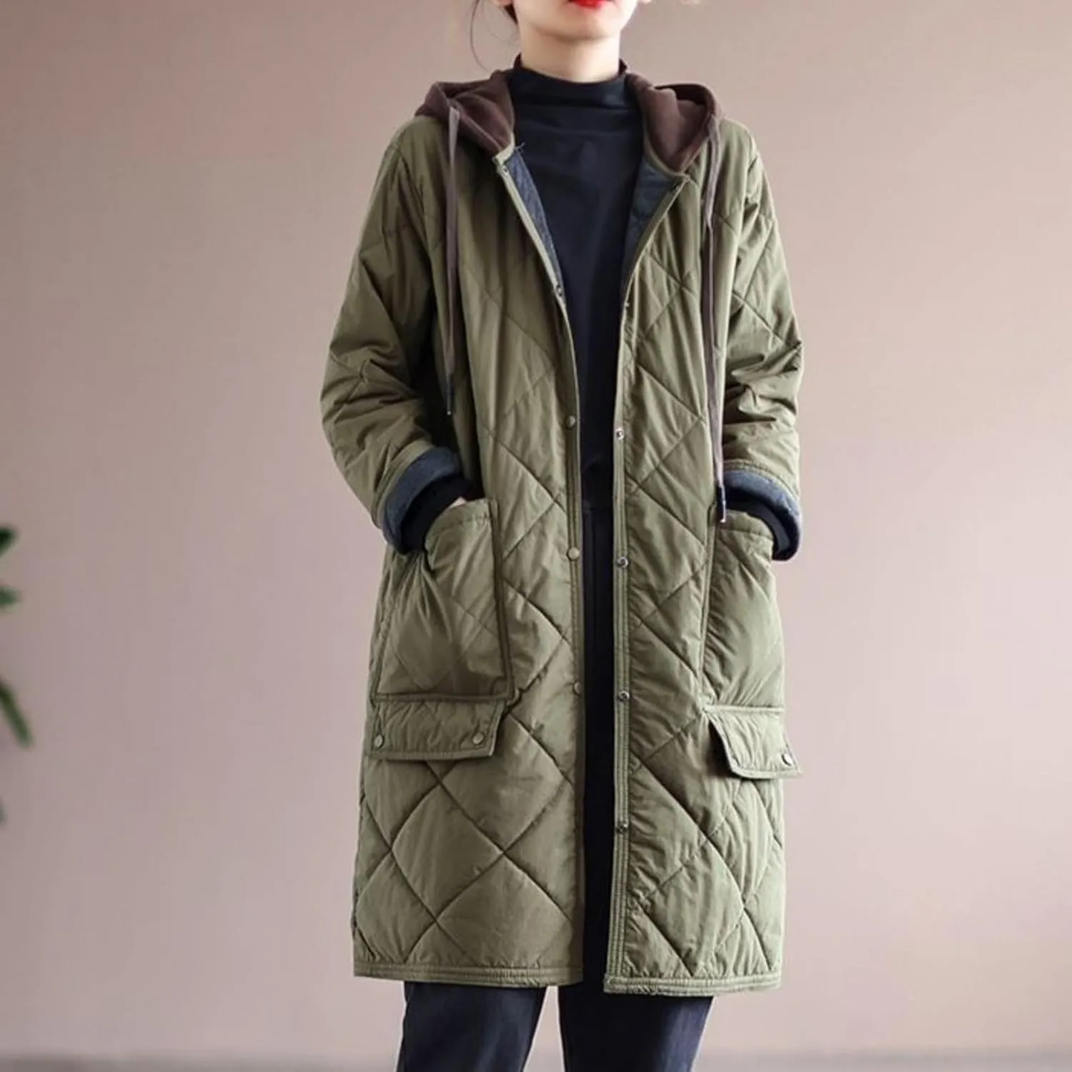 Women Light down Jacket with Hood Packable Soft Puffer Jacket Coat Long Length Winter Outwear Overcoat Full Zip Parka