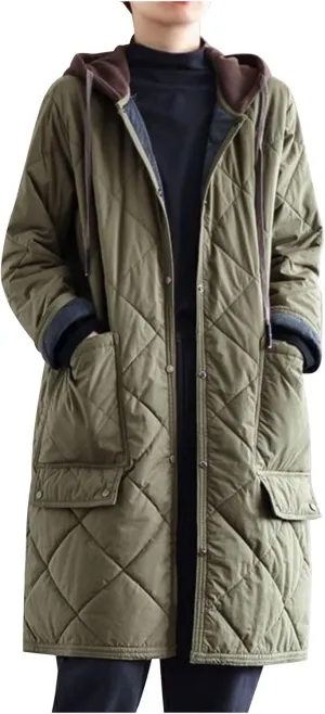 Women Light down Jacket with Hood Packable Soft Puffer Jacket Coat Long Length Winter Outwear Overcoat Full Zip Parka