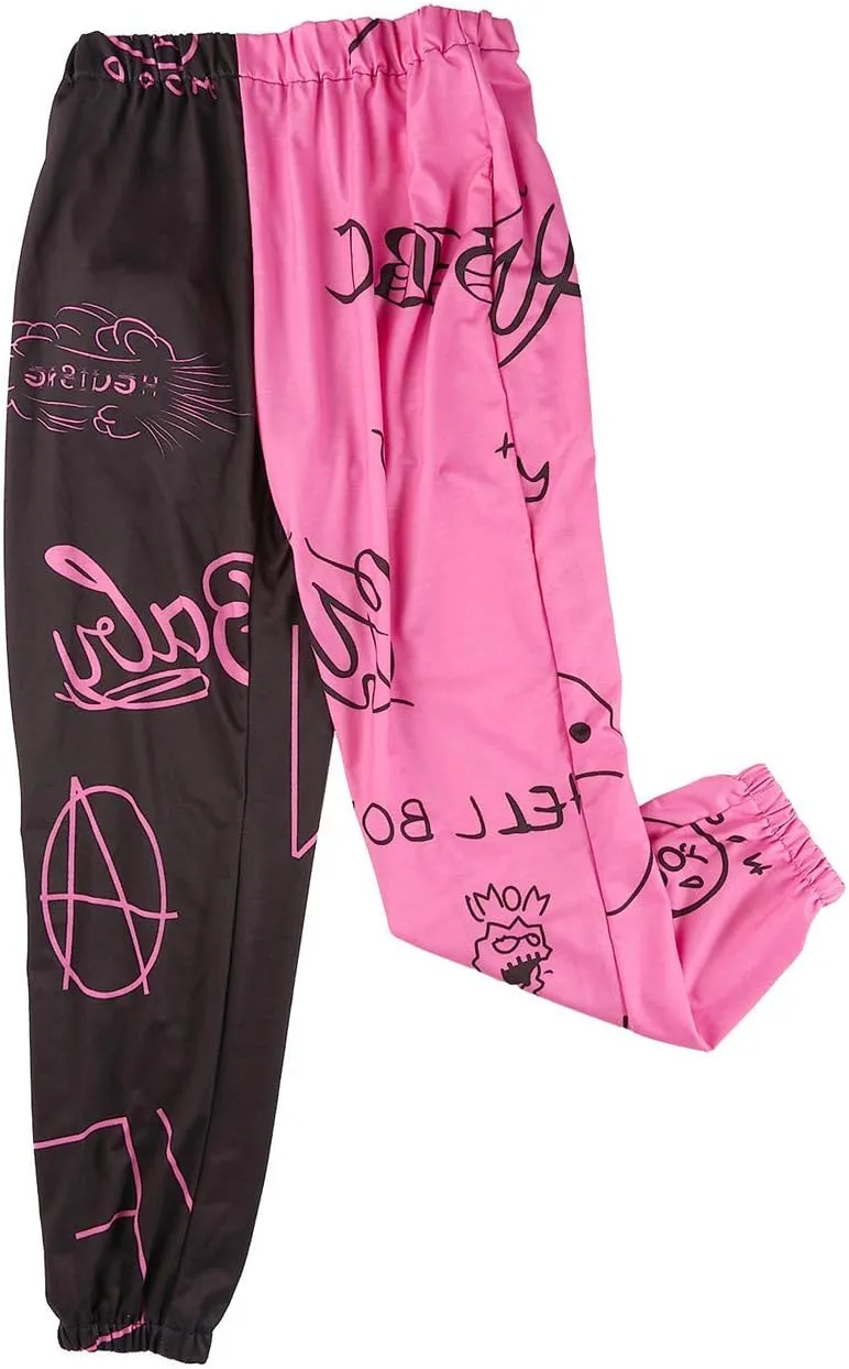 Women Printed Baggy Sweatpants Pockets High Waist Joggers Pants Contrast Color Sporty Athletic Lounge Trousers