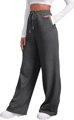 Womens Baggy Sweatpants Elastic High Waist Wide Leg Workout Athletic Joggers Pants 2025 Trendy Drawstring Yoga Pants