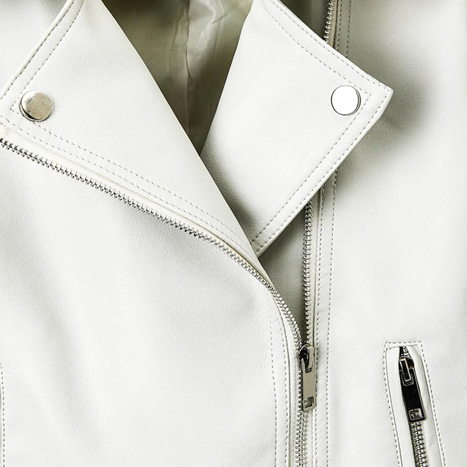 Womens Belted Faux Leather Moto Biker Jacket Classic Side Zipper Coat Outwear Casual Stylish Leather Cropped Jackets