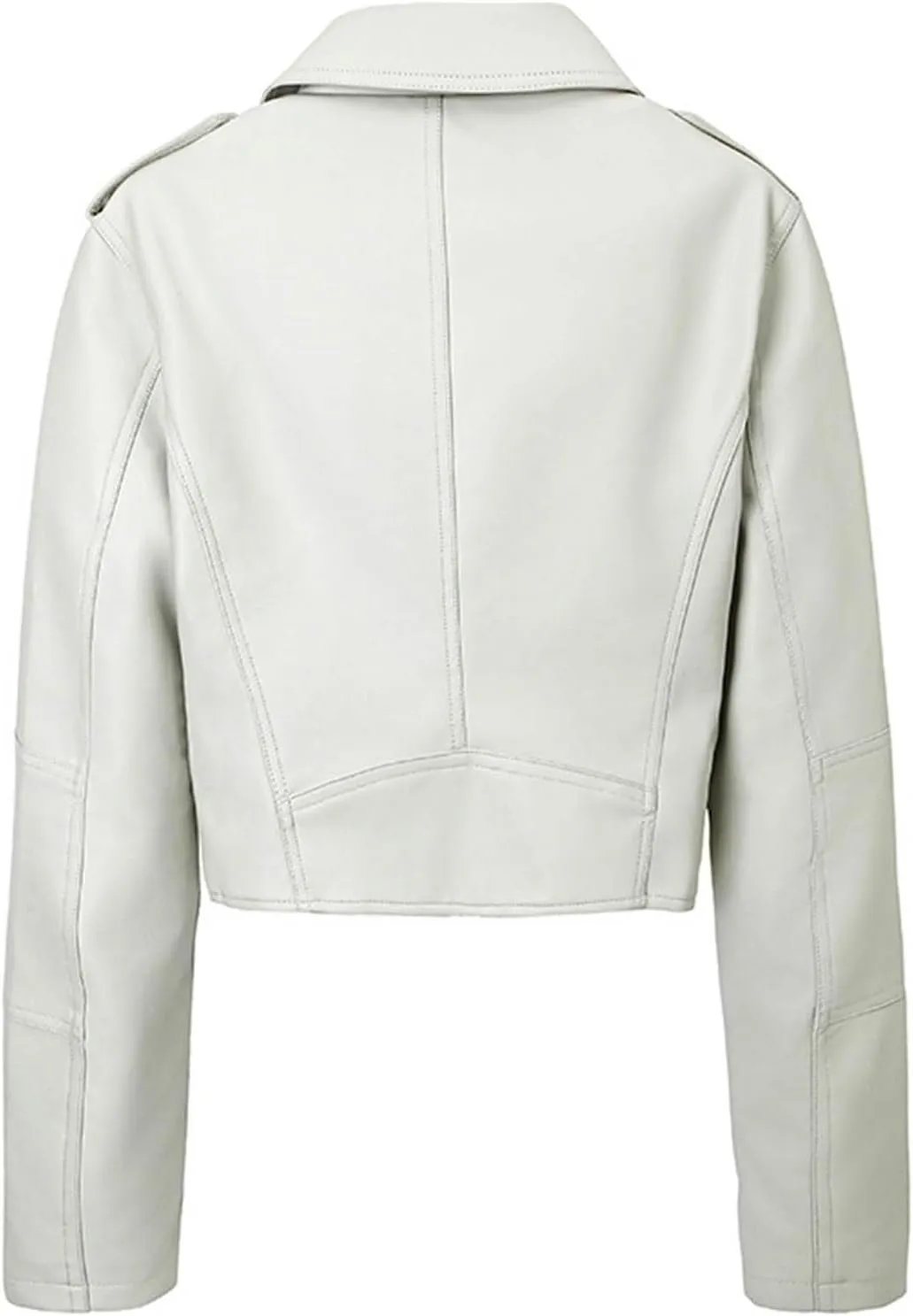 Womens Belted Faux Leather Moto Biker Jacket Classic Side Zipper Coat Outwear Casual Stylish Leather Cropped Jackets