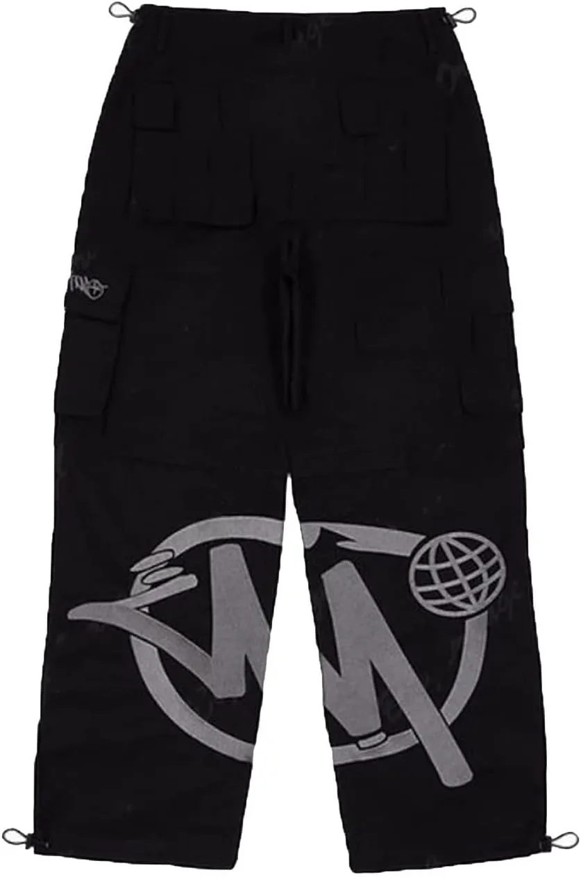 Womens Cargo Pants Y2K High Waist Baggy Overalls Jeans New Hip Hop Rock Minus Two Loose Joggers Trousers Streetwear
