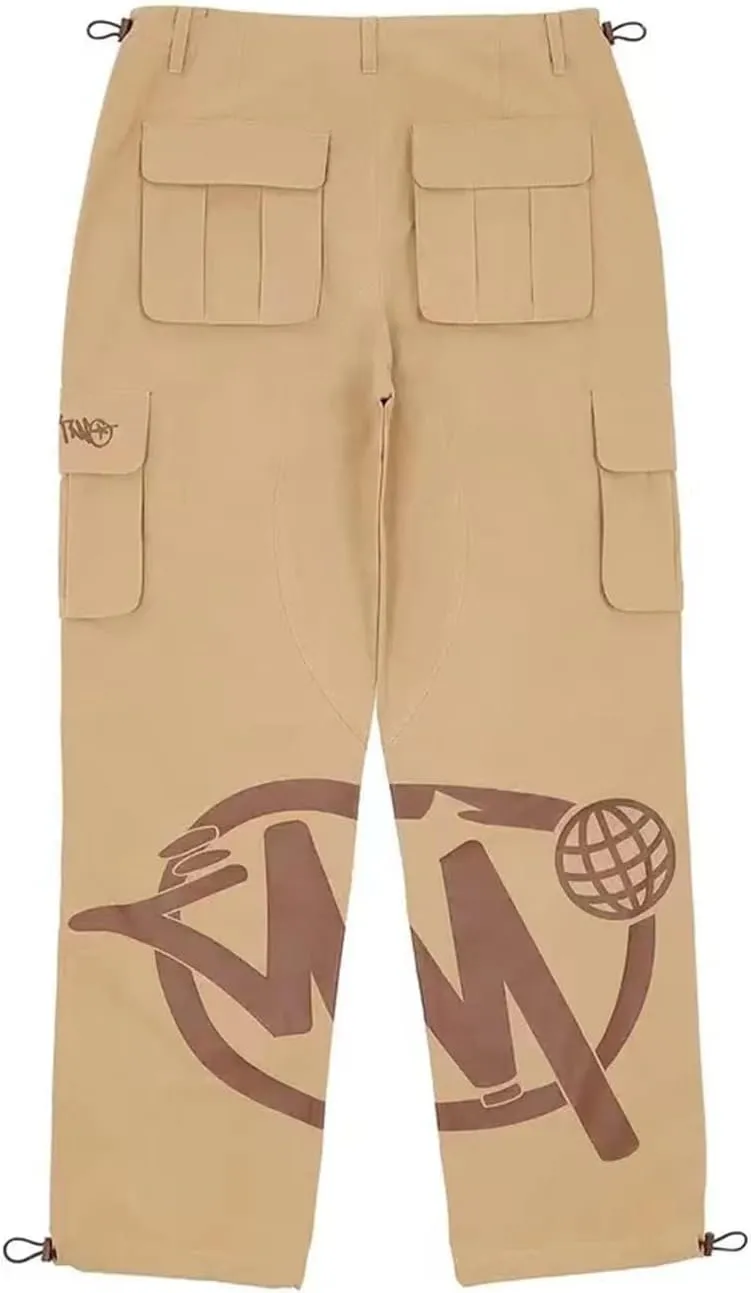 Womens Cargo Pants Y2K High Waist Baggy Overalls Jeans New Hip Hop Rock Minus Two Loose Joggers Trousers Streetwear