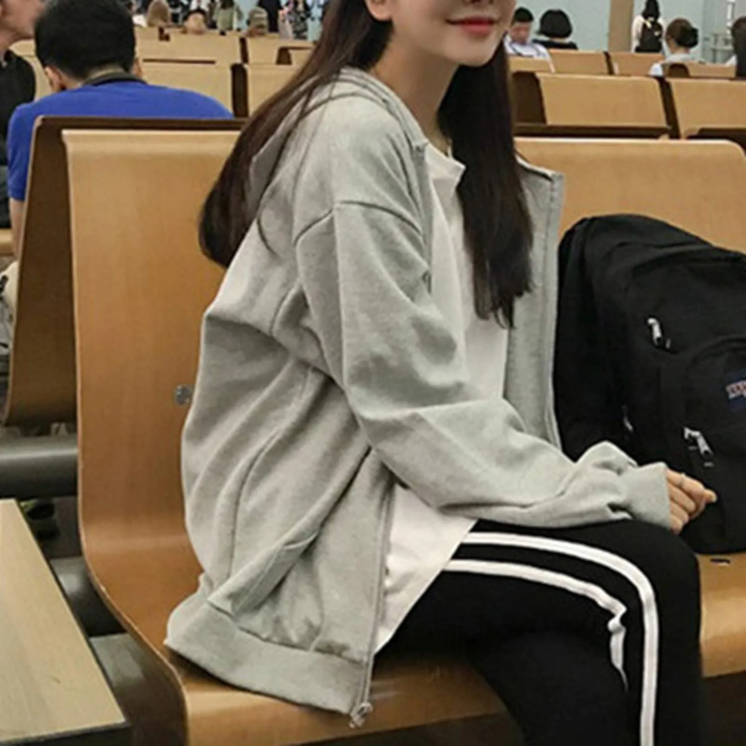 Women's Cute Hoodies Teen Girl Fall Jacket Oversized Sweatshirts Casual Drawstring Clothes Spring 2023
