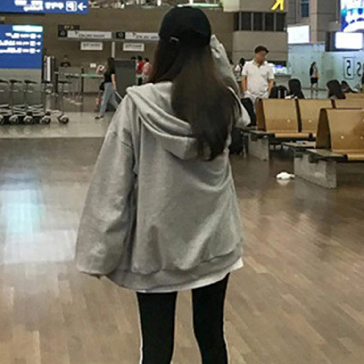 Women's Cute Hoodies Teen Girl Fall Jacket Oversized Sweatshirts Casual Drawstring Clothes Spring 2023