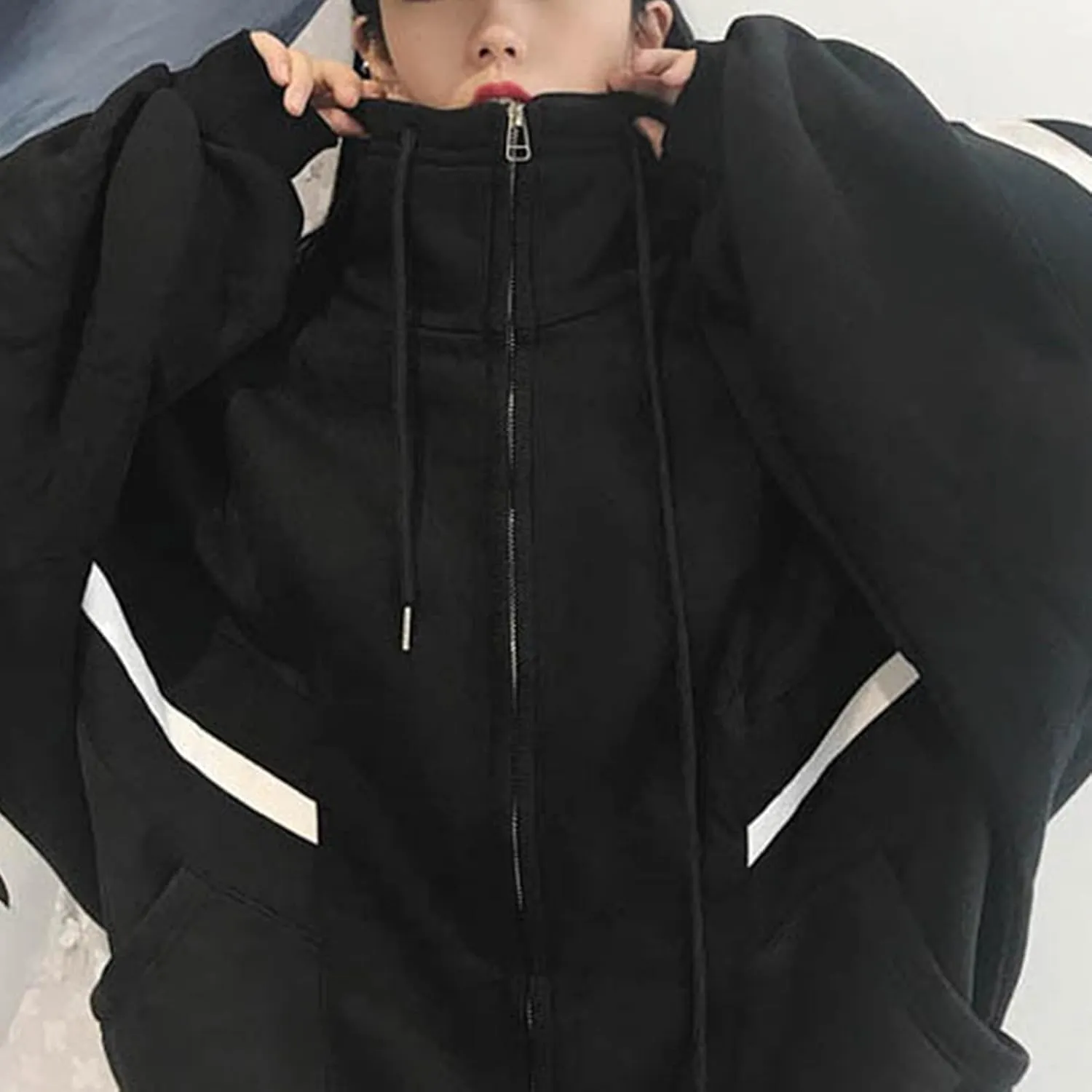 Women's Cute Hoodies Teen Girl Fall Jacket Oversized Sweatshirts Casual Drawstring Clothes Spring 2023