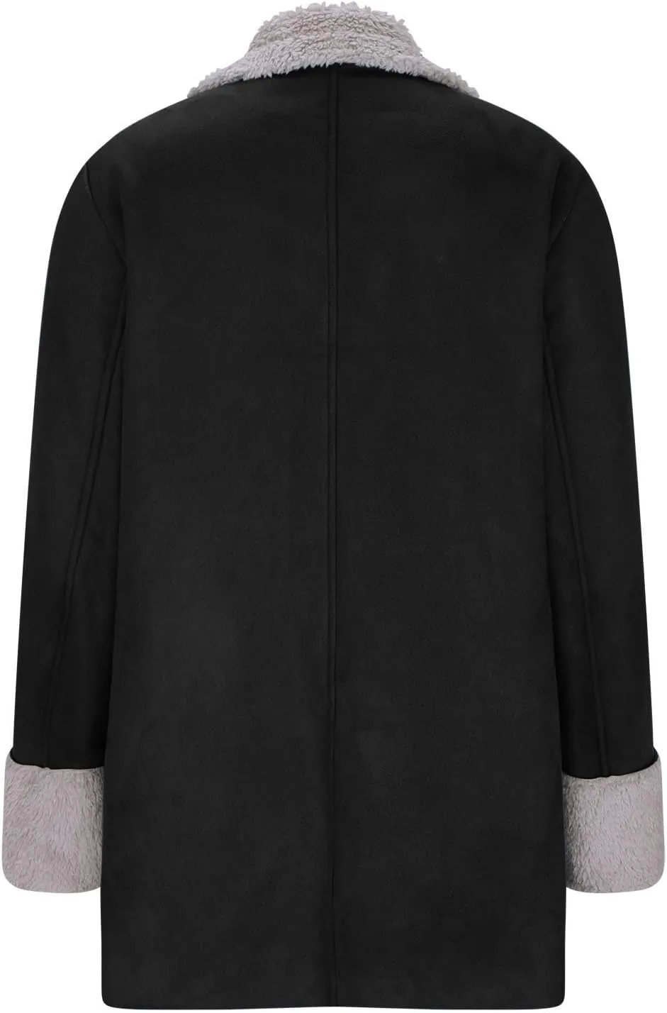 Womens Fleece Lined Jackets 2024 Winter Suede Coats Thickened Warm Sherpa Pea Coats Notch Lapel Vintage Outerwear