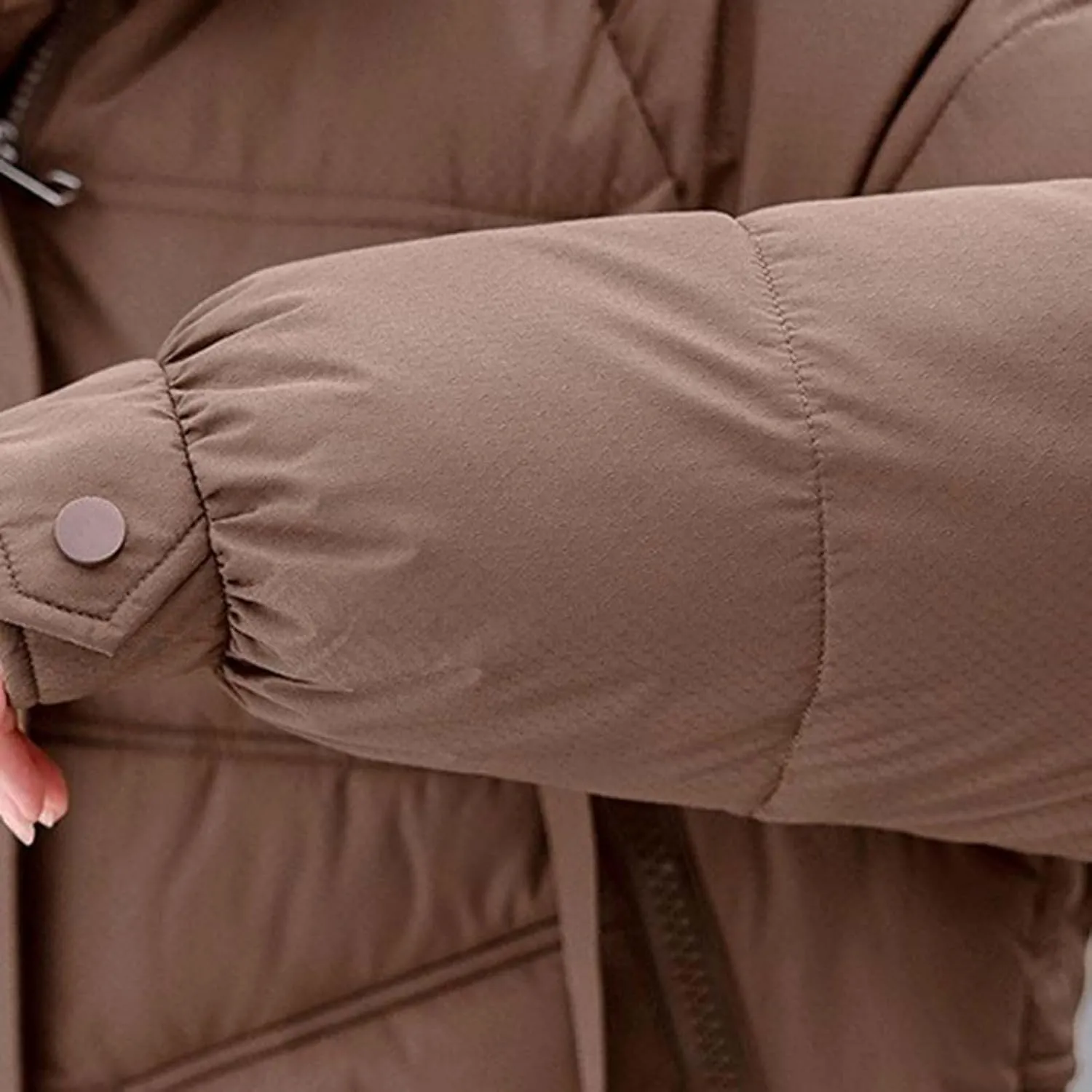 Women's Heavyweight Puffer Coat Baggy Short Down Jacket Zipper Thick Stand Collar Hooded Pockets Casual Winter Coats
