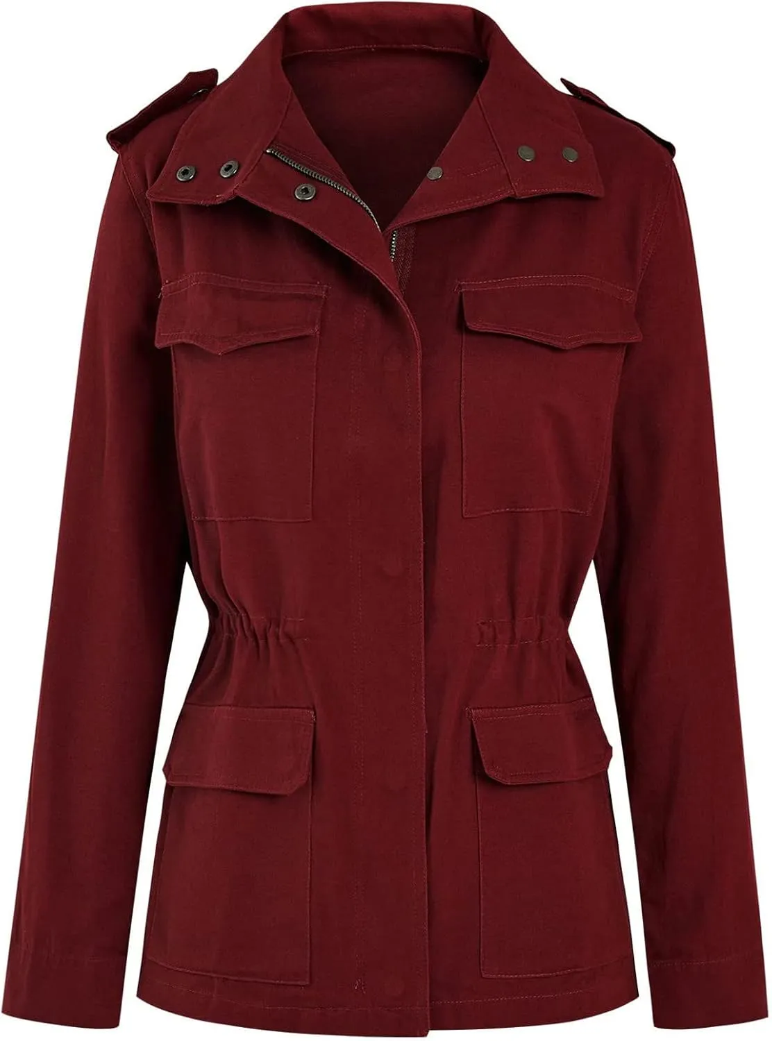 Womens Lightweight Cargo Jacket Fall Winter Military Utility Jacket Anorak Outwear Lightweight Utility Jackets Outwear