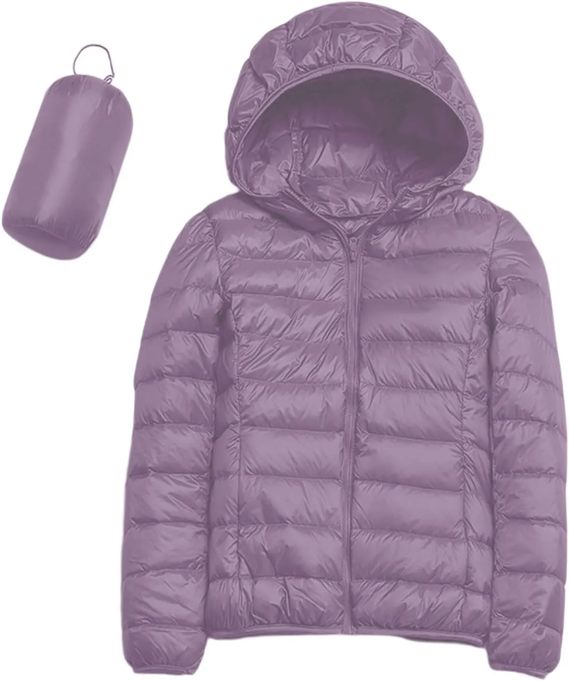 Women's Lightweight Packable Down Jacket Quilted Puffer Coat with Hood Light Weight Short Down Jacket