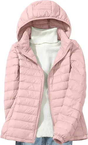 Women's Oversized Quilted Puffer Jacket Lightweight Packable Down Coat with Removable Hood Winter Thermal Outerwear