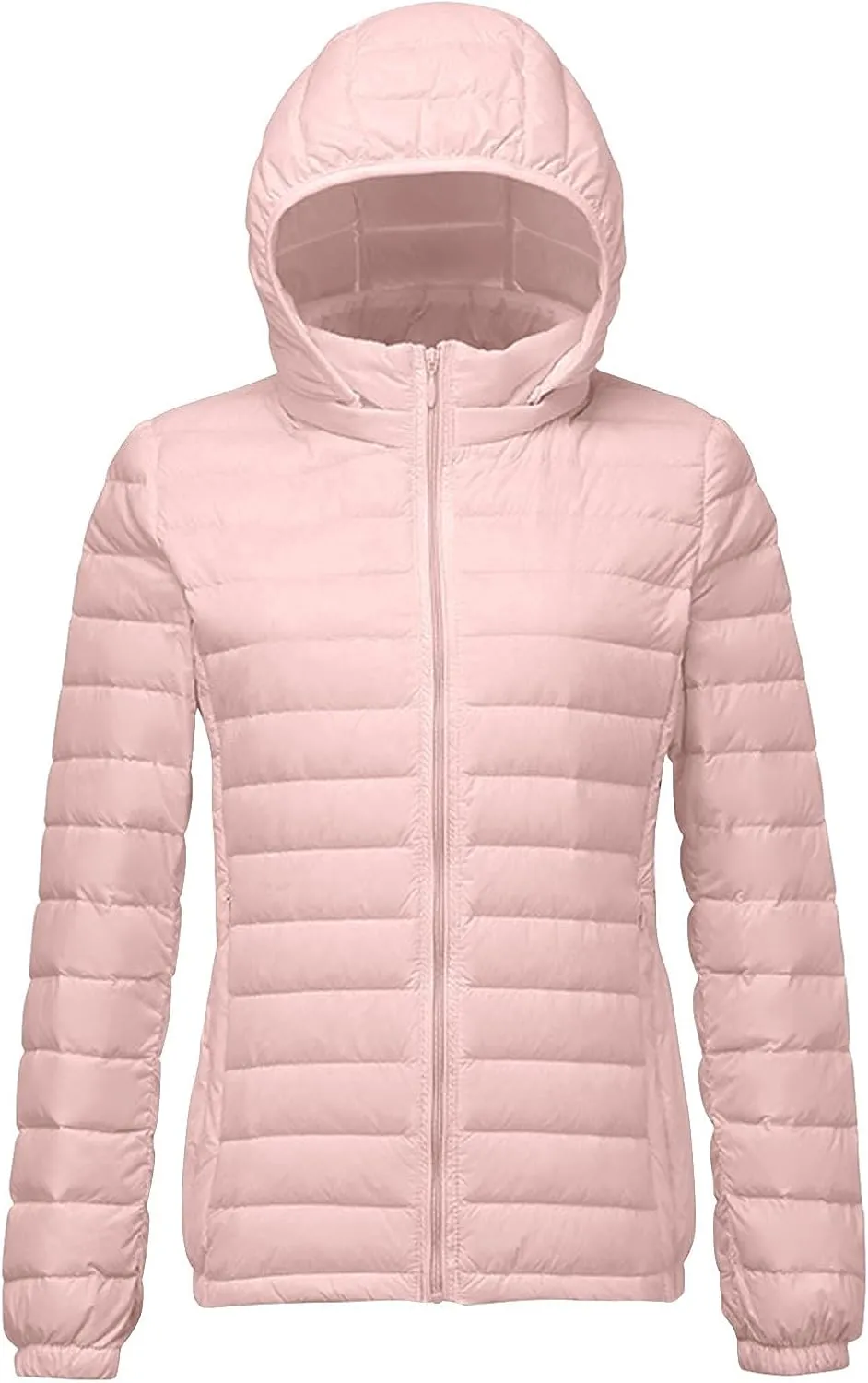Women's Oversized Quilted Puffer Jacket Lightweight Packable Down Coat with Removable Hood Winter Thermal Outerwear