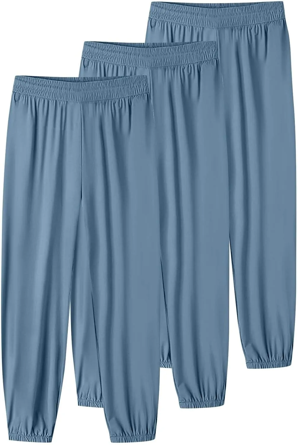 Women's Quick-Drying Sweatpants Summer Ice Silk Trousers Breathable Sports Stretch Straight Pants with Pockets