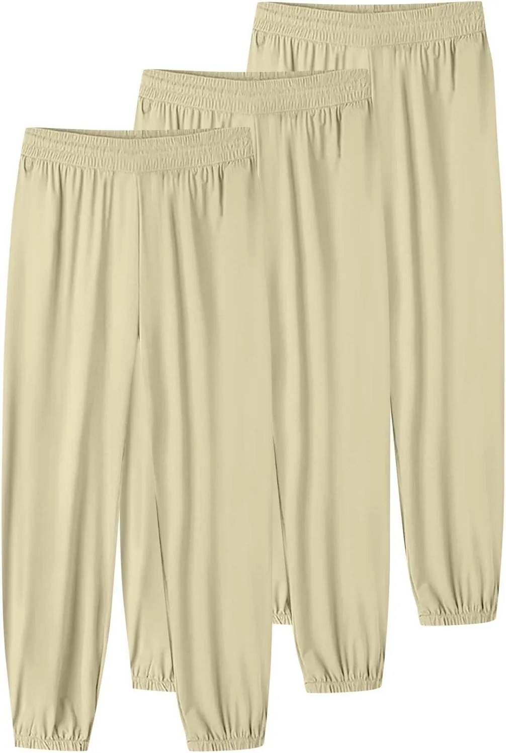 Women's Quick-Drying Sweatpants Summer Ice Silk Trousers Breathable Sports Stretch Straight Pants with Pockets