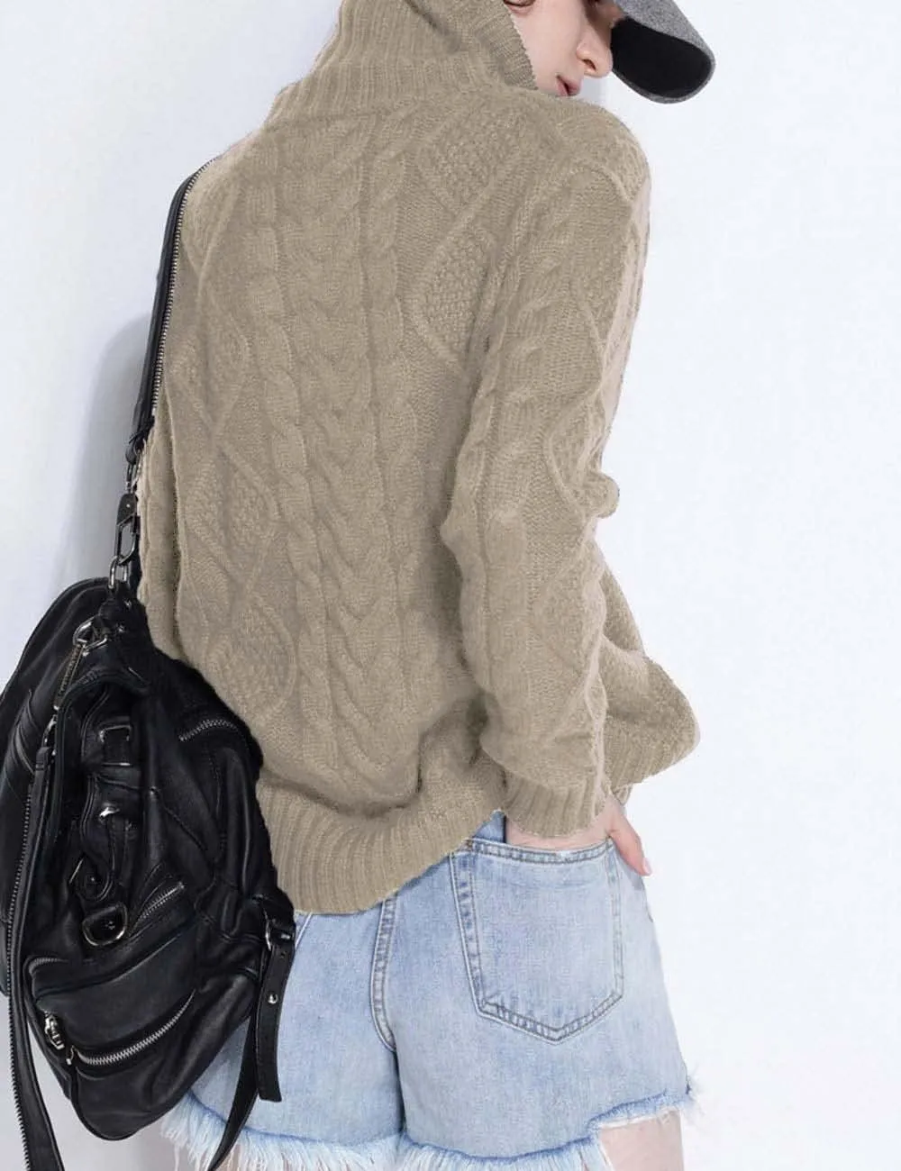 Wool Sweaters Women's Turtleneck Pullover Female Loose Long Sleeve Tops Winter Thick Knitted Jumper