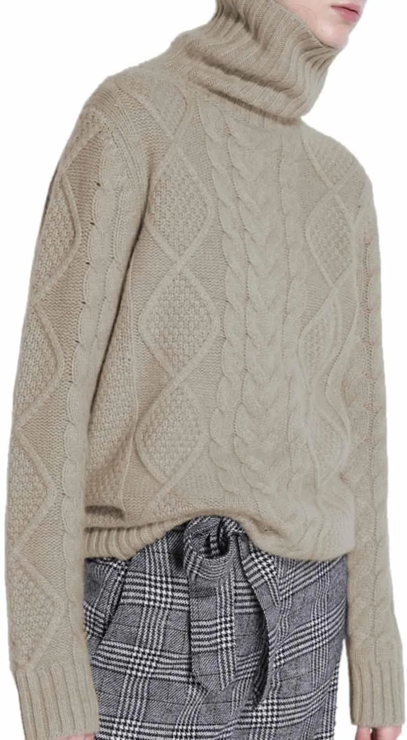 Wool Sweaters Women's Turtleneck Pullover Female Loose Long Sleeve Tops Winter Thick Knitted Jumper