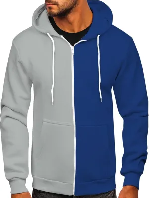 Ymosrh Mens Patchwork Hoodies Novelty Color Block Hooded Sweatshirt Pullover Casual Long Sleeve Drawstring Hoodies, M-6XL