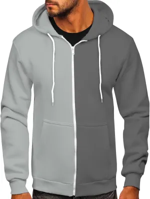 Ymosrh Mens Patchwork Hoodies Novelty Color Block Hooded Sweatshirt Pullover Casual Long Sleeve Drawstring Hoodies, M-6XL