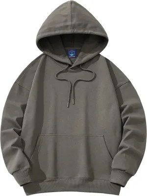 Ymosrh Mens Plain Hoodies Causal Pullover Solid Color Hooded Sweatshirt Long Sleeve Basic Hoodies Winter Pullover, L-3XL