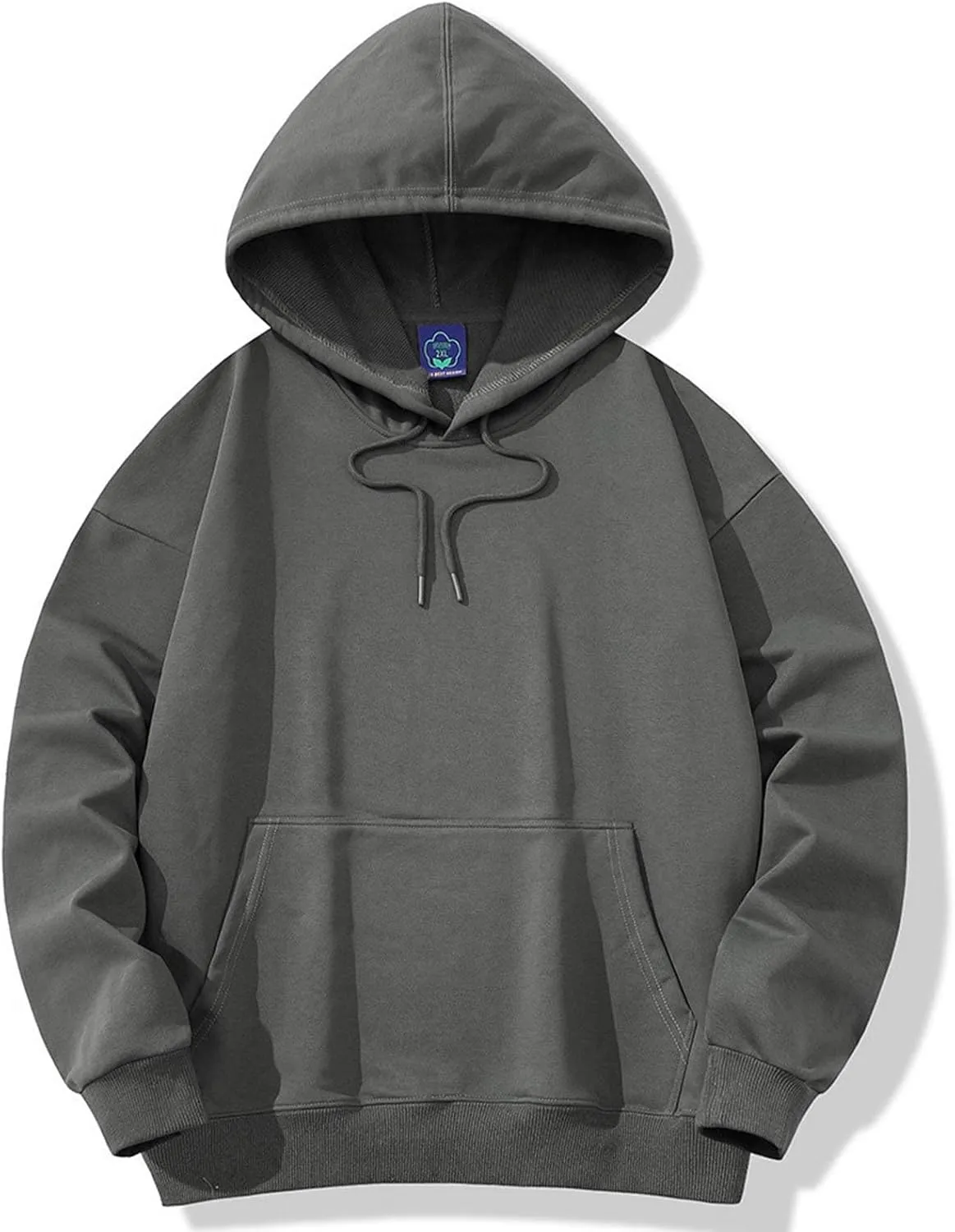 Ymosrh Mens Plain Hoodies Causal Pullover Solid Color Hooded Sweatshirt Long Sleeve Basic Hoodies Winter Pullover, L-3XL