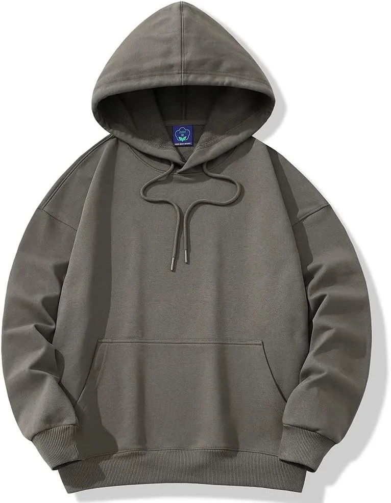 Ymosrh Mens Plain Hoodies Causal Pullover Solid Color Hooded Sweatshirt Long Sleeve Basic Hoodies Winter Pullover, L-3XL