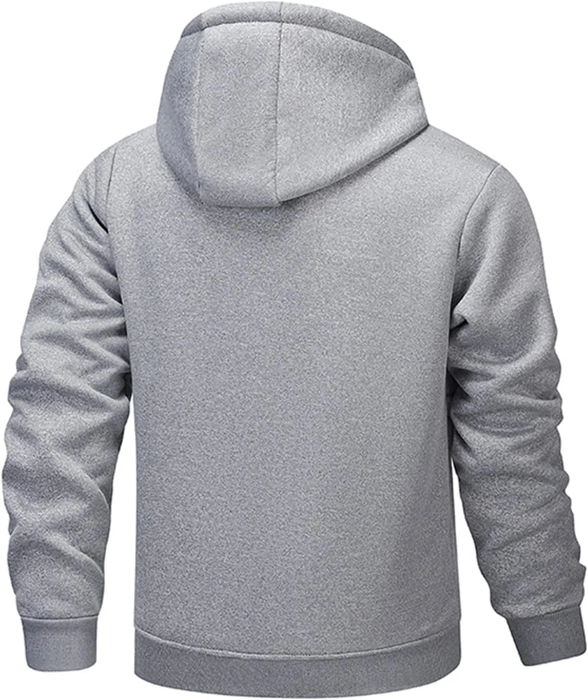 Ymosrh Men's Warm Hoodies Fleece Lined Jacket Sport Hooded Sweatshirt Solid Color Hoodie Pullovers, S-3XL
