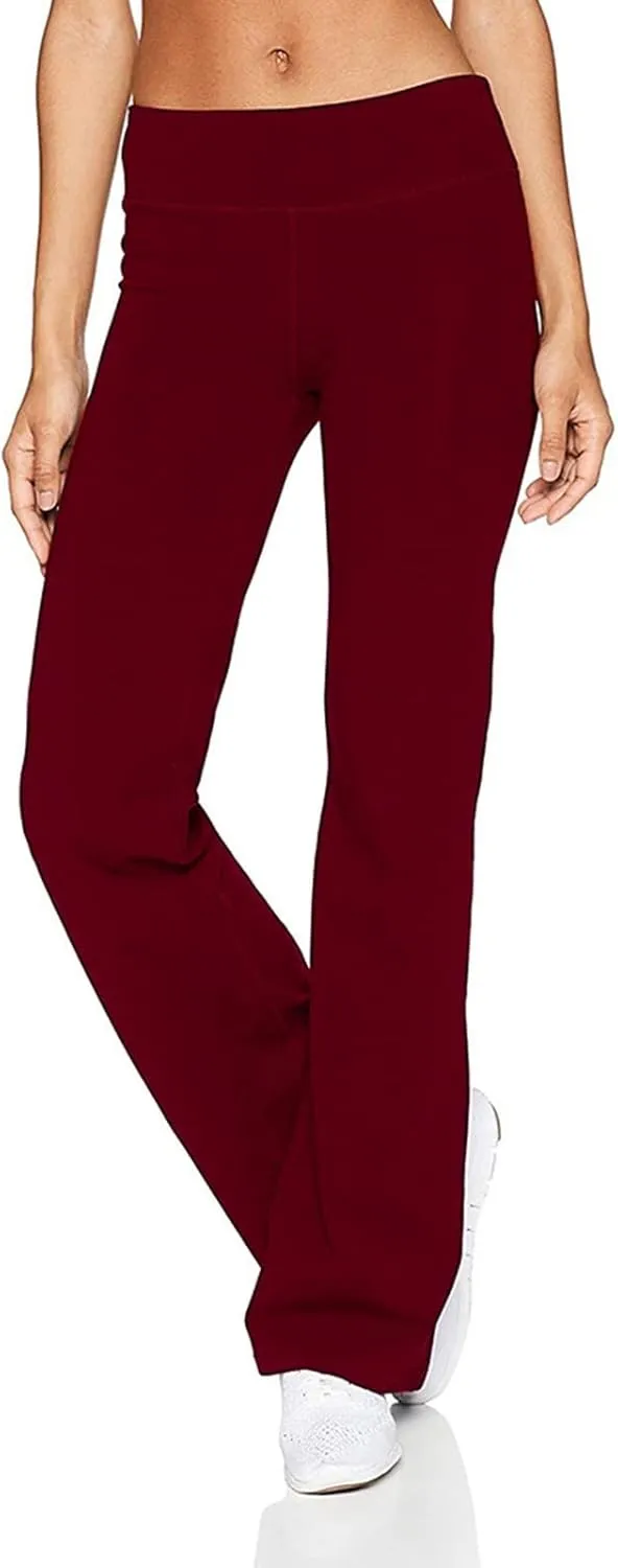 YOLAI Fashion Women Yoga Pants Low Waisted Solid Color Pants Workout Pants Straight Leg Trousers