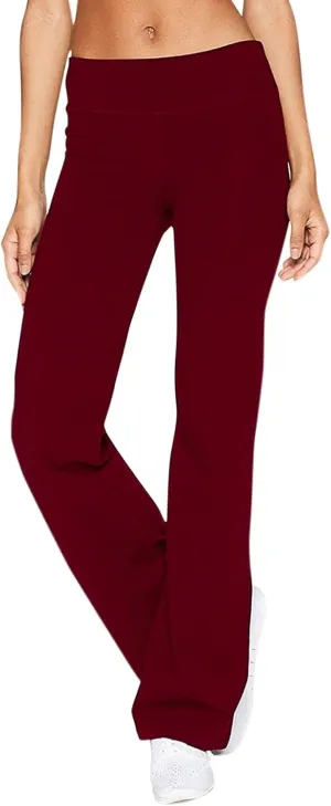 YOLAI Fashion Women Yoga Pants Low Waisted Solid Color Pants Workout Pants Straight Leg Trousers