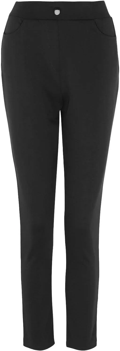 YOLAI Fashion Women's Solid Color Dress Pants Straight Leg Work Pants Business Office High Waist Casual Trousers with