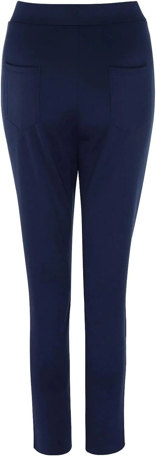 YOLAI Fashion Women's Solid Color Dress Pants Straight Leg Work Pants Business Office High Waist Casual Trousers with