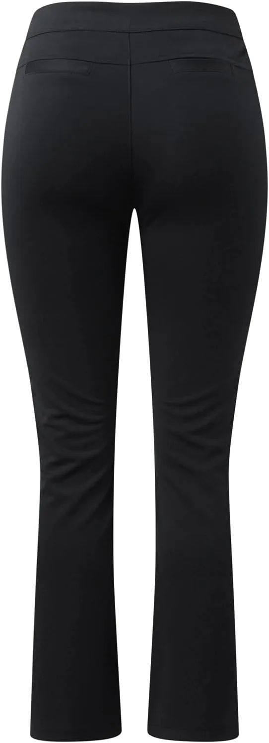 YOLAI Women Dress Pants Work Business Pants Solid Color High Waist Stretchy Pants Straight Leg Trousers