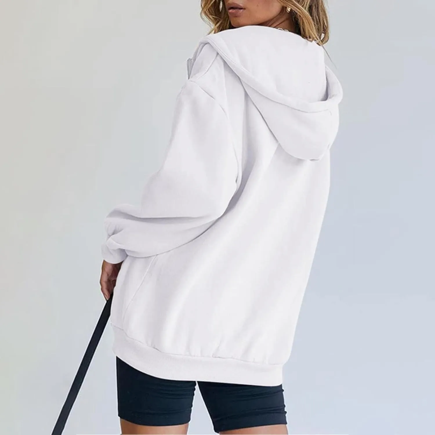 Zip Up Hoodie Women Oversized Y2K Plus Size Oversized Y2K Jackets Casual Drawstring Zip Up Y2K Hoodie with Pocket